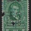 Scott# RD154 "G.M. BIBB" USED STOCK TRANSFER, PUNCHED WITH PERFIN