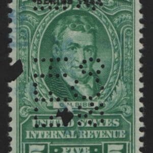 Scott# RD154 "G.M. BIBB" USED STOCK TRANSFER, PUNCHED WITH PERFIN