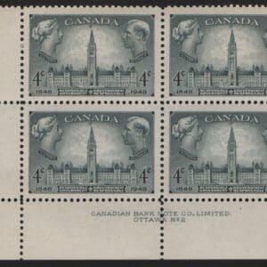 CANADA Scott# 277 "RESPONSIBLE GOVERNMENT" MNH PLATE BLOCK (4)