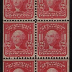 Scott# 319g "WASHINGTON" MINT BOOKLET PANE (6) NICELY CENTERED