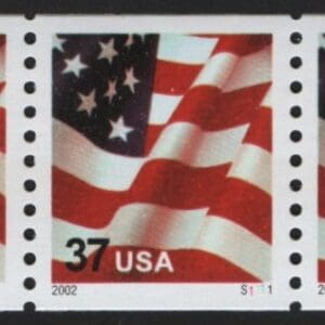 Scott# 3631 FLAG MNH WAG PNC5, PLATE# S1111, PERF 9.75 SMALL HOLE