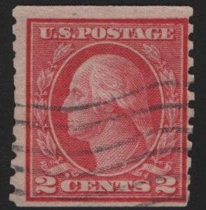 Scott# 454 "WASHINGTON" TYPE II PERF 10, FLAG CANCEL * SEE NOTE *