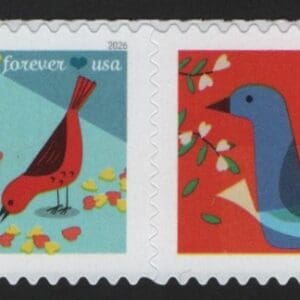 Scott# 6046-49 "LOVE BIRDS 2026 ISSUES" MNH HORIZONTAL STRIP (4)