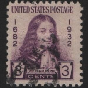 Scott# 724 WILLIAM PENN" USED SINGLE, NICELY CENTERED