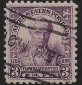 Scott# 725 "DANIEL WEBSTER SESQUICENTENNIAL" SINGLE, USED