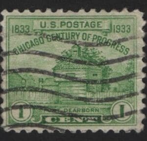 Scott# 728 "FORT DEARBORN" USED SINGLE, NICELY CENTERED