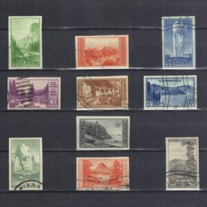 Scott# 756-765 NAT'L PARKS, IMPERF. SET, USED NGAI, WELL CENTERED