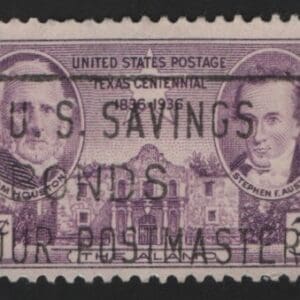 Scott# 776 "TEXAS CENTENNIAL" USED SINGLE, NICELY CENTERED