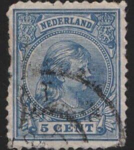 NETHERLANDS Scott# 41 USED PRINCESS WILHELMINA 5 CENT(1891 ISSUE)
