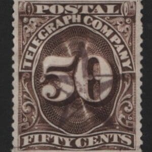 Scott# 15T4 "POSTAL TELEGRAPH CO." USED, FIVE POINT STAR CANCEL