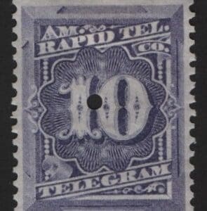 Scott# 1T4 "POSTAL TELEGRAPH" MINT, PUNCHED, VERY NICELY CENTERED