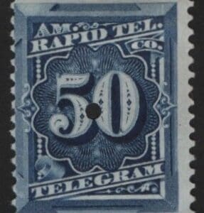 Scott# 1T8 "POSTAL TELEGRAPH" MINT, PUNCHED