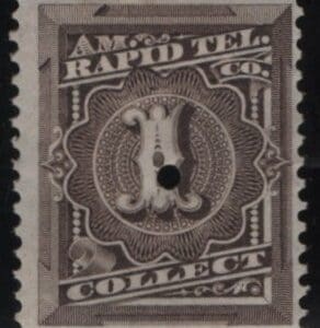 Scott# 1T9 "POSTAL TELEGRAPH" MINT, PUNCHED