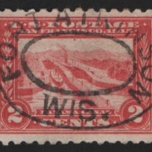 Scott# 402 PANAMA CANAL USED, FORT ATKINSON, WIS DBL OVAL CANCEL