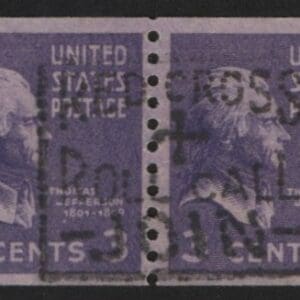 Scott# 842 "JEFFERSON-PRESIDENTIAL SERIES" USED COIL PAIR