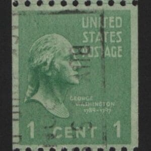 Scott# 848 "WASHINGTON-PRESIDENTIAL SERIES" USED TRIO W/LINE PAIR