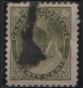 CANADA Scott# 84 QUEEN VICTORIA USED, SON CANCEL HIGH VALUE ISSUE