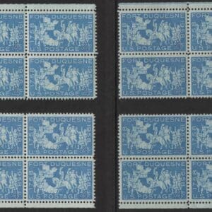 Scott# 1123 "FORT DUQUESNE" MNH MATCHED PLATE BLOCKS (4) P# 26197