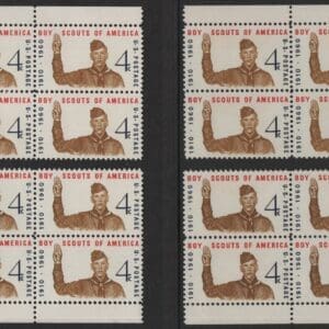 Scott# 1145 "BOY SCOUTS 50TH YEAR" MNH MATCHED SET P# 26536