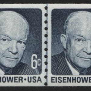 Scott# 1401 "EISENHOWER" MNH DULL GUM QUAD WITH JOINT LINE PAIR