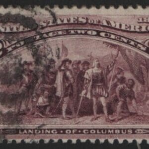 Scott# 231C COLUMBIAN-BROKEN HAT BULLSEYE CANCEL, NICELY CENTERED