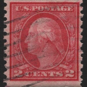 Scott# 453 "WASHINGTON" USED ROTARY PERF 10, SLWMK, FLAG CANCEL