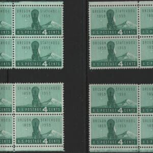 Scott# 1124 OREGON STATEHOOD MNH MATCHED PLATE BLOCKS(4) P# 26236