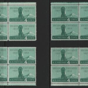 Scott# 1124 OREGON STATEHOOD MNH MATCHED PLATE BLOCKS(4) P# 26243