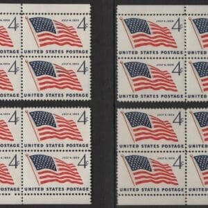 Scott# 1132 "49 STAR FLAG" MNH MATCHED PLATE BLOCKS (4) P# 26366