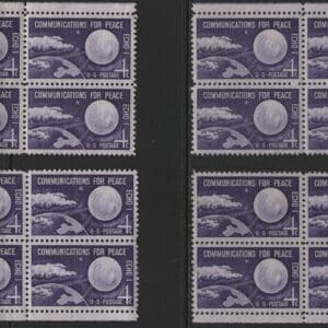 Scott# 1173 "ECHO-1" MNH MATCHED SET of PLATE BLOCKS (4) P# 26846