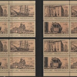 Scott# 1440-43 HISTORIC PRESERVATION MATCHED PLATE BLOCKS (4) MNH