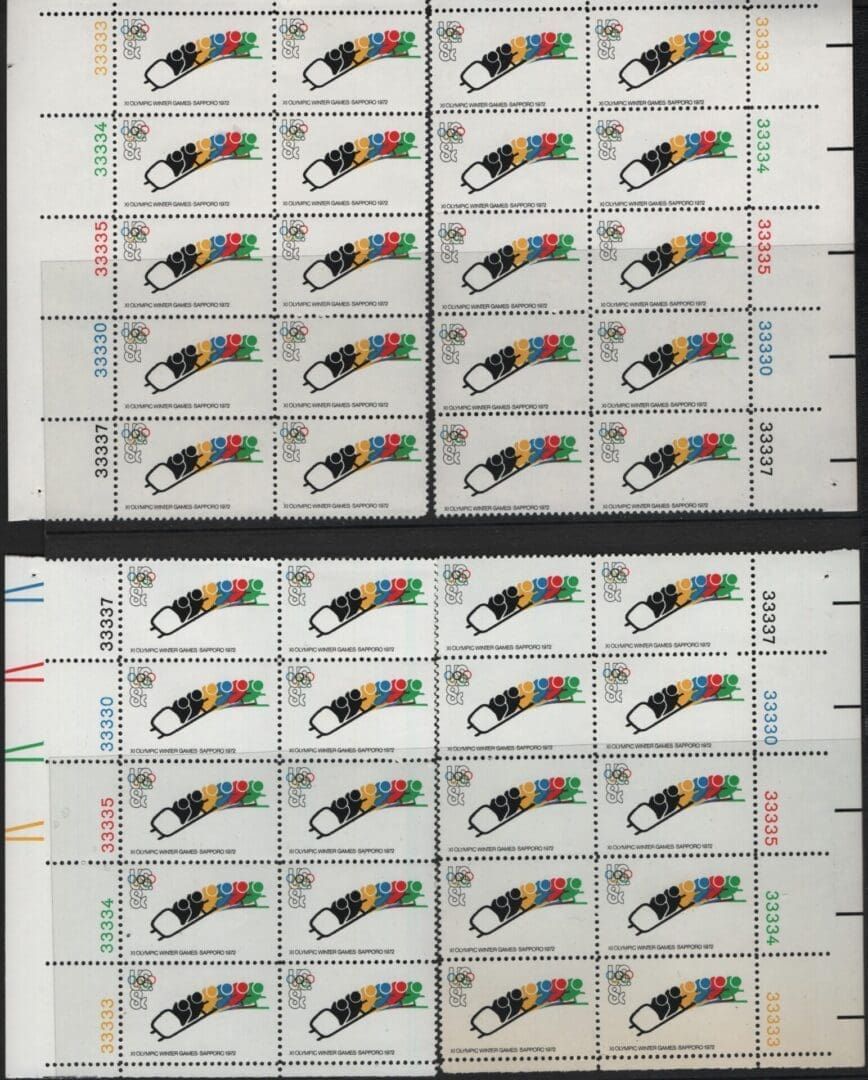 Scott# 1461 "WINTER OLYMPICS"MNH MATCHED PLATE BLOCKS(10) P#33333