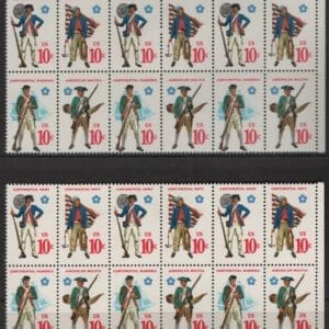 Alternative view of Scott# 1565-68 "MILITARY UNIFORMS" MNH MATCHED PLATE BLOCKS (12)