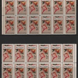 Scott# 1580 "CHRISTMAS" MNH MATCHED PLATE BLOCKS (12) P# 36642-47
