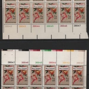 Alternative view of Scott# 1580 "CHRISTMAS" MNH MATCHED PLATE BLOCKS (12) P# 36642-47