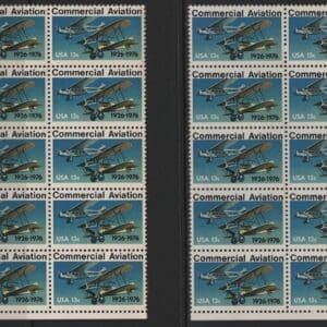 Scott# 1684 "COMMERCIAL AVIATION" MNH MATCHED PLATE BLOCKS (10)