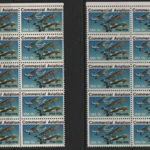 Alternative view of Scott# 1684 "COMMERCIAL AVIATION" MNH MATCHED PLATE BLOCKS (10)