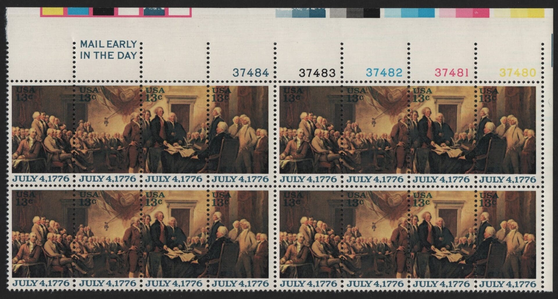 Scott# 1691-94 DECLARATION OF INDEPENDENCE MATCHED PLATE BLOCKS (16) - Image 4