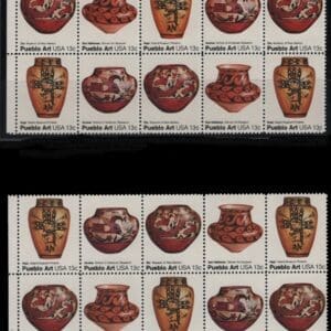 Scott# 1706-09 PUEBLO POTTERY MNH MATCHED PLATE BLOCKS(10)P#37770
