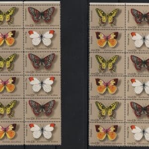 Scott# 1712-15 BUTTERFLIES MNH MATCHED PLATE BLOCKS (12) P# 37836