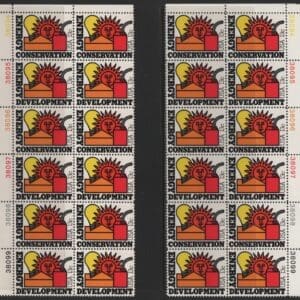 Scott# 1723-24 "ENERGY" MATCHED PLATE BLOCKS (12) P#38094-38099