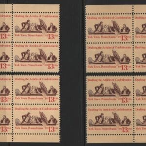 Scott# 1726 "ARTICLES OF CONFEDERATION" MATCHED PLATE BLOCKS (4)