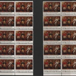 Alternative view of Scott# 1728 "SARATOGA" MNH MATCHED PLATE BLOCKS (10) P# 38138-42