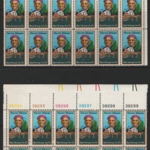 Scott# 1744 "HARRIET TUBMAN" MATCHED PLATE BLOCKS(12) P# 38294-99