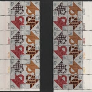 Alternative view of Scott# 1745-48 "AMERICAN FOLK ART" MNH MATCHED PLATE BLOCKS (12)