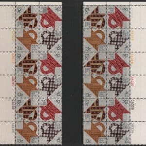 Scott# 1745-48 "AMERICAN FOLK ART" MNH MATCHED PLATE BLOCKS (12)