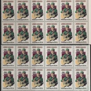 Alternative view of Scott# 1755 "JIMMIE RODGERS" MNH MATCHED PLATE BLOCKS(12) P#38475