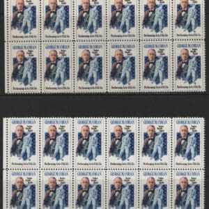 Scott# 1756 "GEORGE M COHAN" MNH MATCHED PLATE BLOCKS (12) P# 38406
