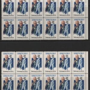 Alternative view of Scott# 1756 "GEORGE M COHAN" MNH MATCHED PLATE BLOCKS (12) P# 38412