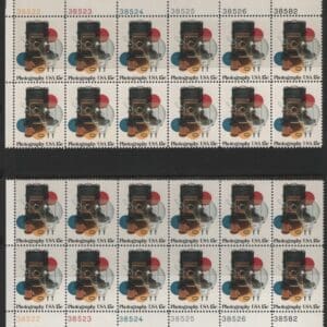 Scott# 1758 "PHOTOGRAPHY" MNH MATCHED PLATE BLOCKS (12) P# 38582